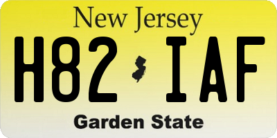 NJ license plate H82IAF