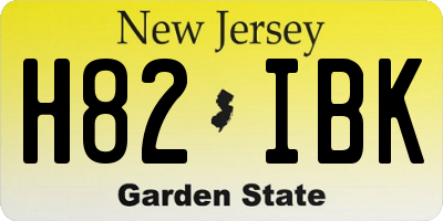 NJ license plate H82IBK