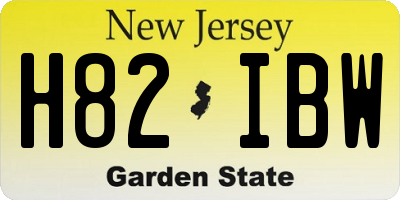 NJ license plate H82IBW