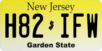 NJ license plate H82IFW