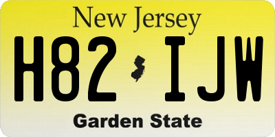 NJ license plate H82IJW