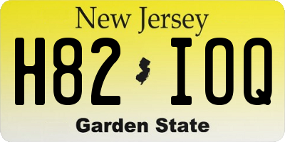 NJ license plate H82IOQ