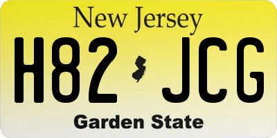 NJ license plate H82JCG