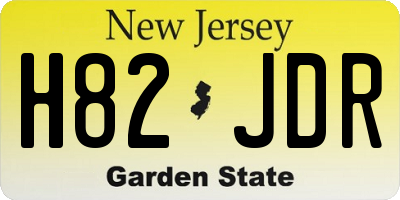 NJ license plate H82JDR