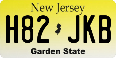 NJ license plate H82JKB