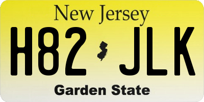 NJ license plate H82JLK