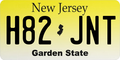 NJ license plate H82JNT