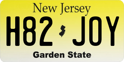 NJ license plate H82JOY