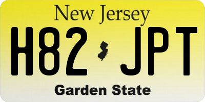 NJ license plate H82JPT