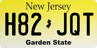 NJ license plate H82JQT