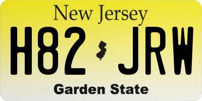 NJ license plate H82JRW
