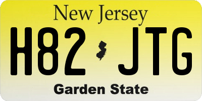 NJ license plate H82JTG