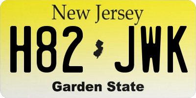NJ license plate H82JWK