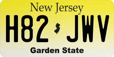 NJ license plate H82JWV
