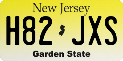 NJ license plate H82JXS