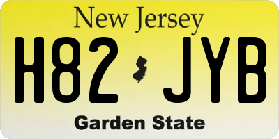 NJ license plate H82JYB