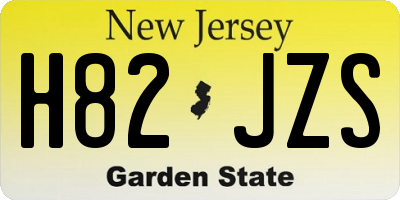 NJ license plate H82JZS