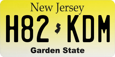 NJ license plate H82KDM