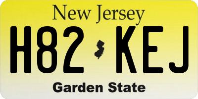 NJ license plate H82KEJ