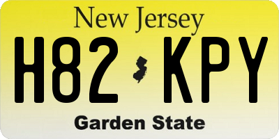 NJ license plate H82KPY