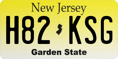 NJ license plate H82KSG