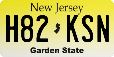 NJ license plate H82KSN
