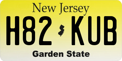 NJ license plate H82KUB
