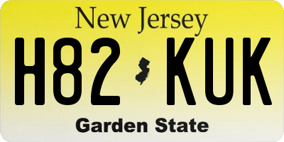 NJ license plate H82KUK