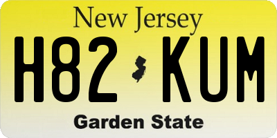 NJ license plate H82KUM