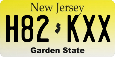 NJ license plate H82KXX
