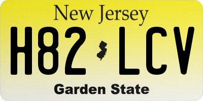 NJ license plate H82LCV