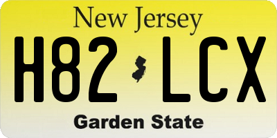 NJ license plate H82LCX