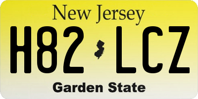 NJ license plate H82LCZ