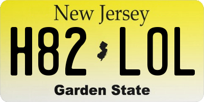 NJ license plate H82LOL