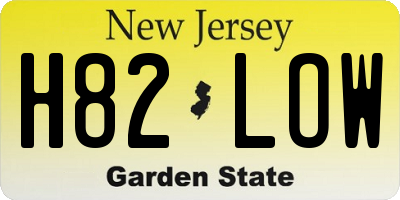 NJ license plate H82LOW