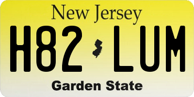 NJ license plate H82LUM