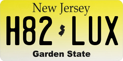 NJ license plate H82LUX