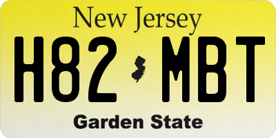 NJ license plate H82MBT
