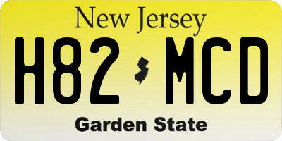NJ license plate H82MCD