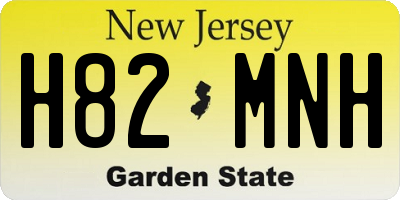 NJ license plate H82MNH