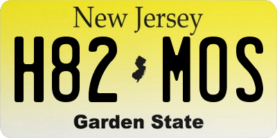 NJ license plate H82MOS