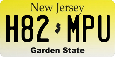NJ license plate H82MPU