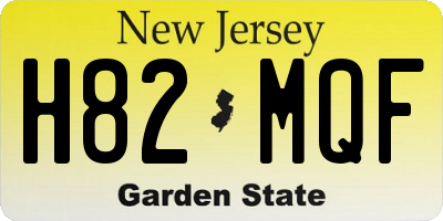 NJ license plate H82MQF