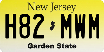 NJ license plate H82MWM