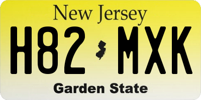 NJ license plate H82MXK