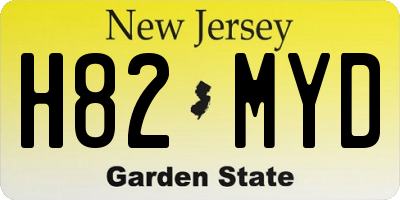 NJ license plate H82MYD
