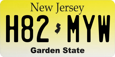 NJ license plate H82MYW
