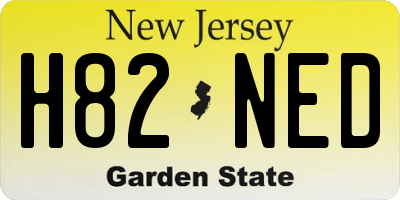 NJ license plate H82NED
