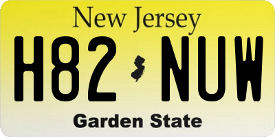 NJ license plate H82NUW