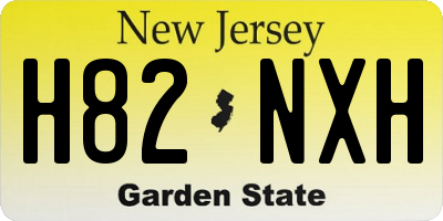 NJ license plate H82NXH